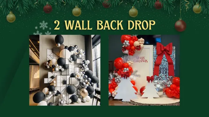 Christmas wall backdrop decor for office events in Dubai by Duo Star Technical Services