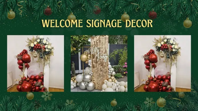 Christmas welcome signage decoration for corporate office entrance in Dubai by Duo Star