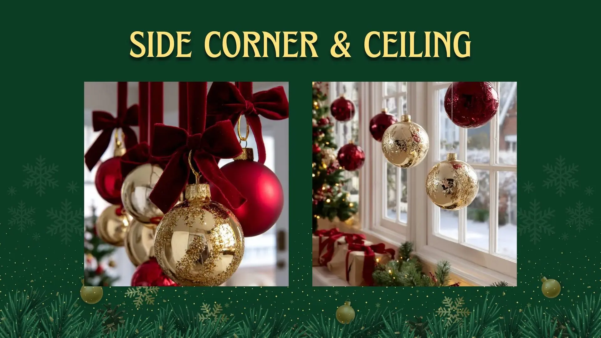 Elegant Christmas side corner and ceiling decor for home or office in Dubai by Duo Star