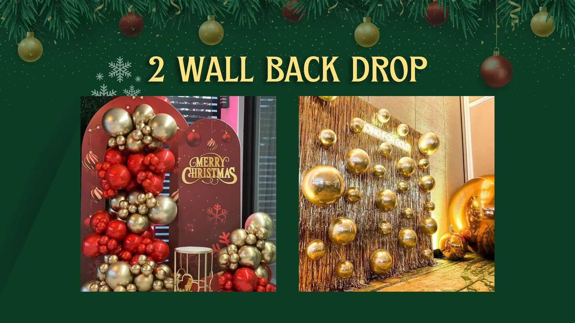 Festive Christmas wall backdrop decor for villa in Dubai by Duo Star
