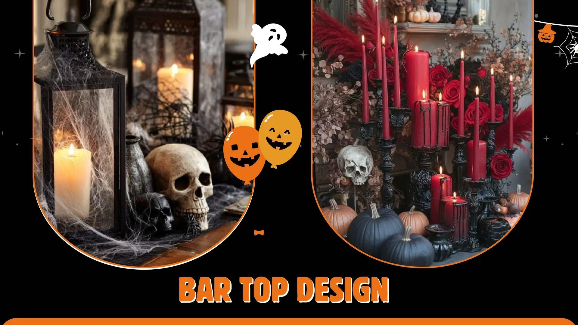 Halloween bar top design by Duo Star in Dubai featuring themed props, spooky decorations, and creative lighting for a festive Halloween setup