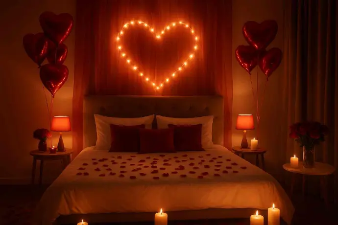 valentines room decorated by duo star